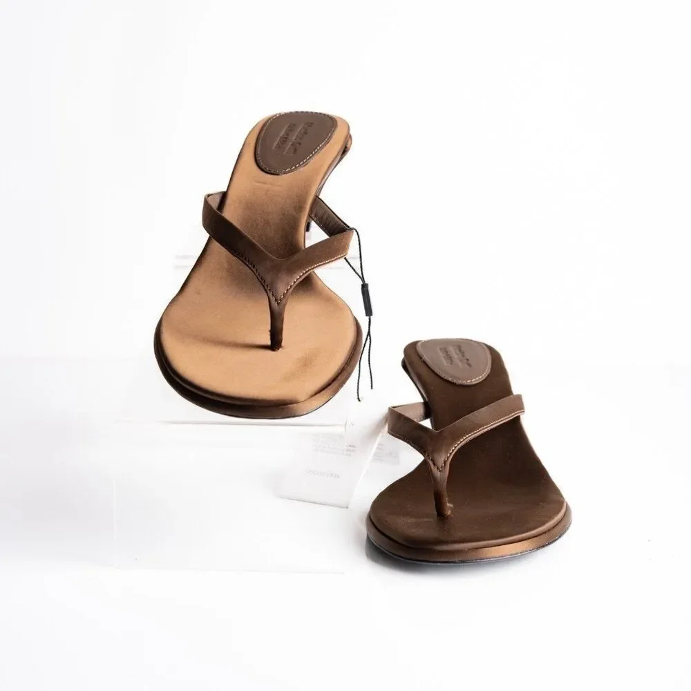 Massimo Dutti Womens Satin Heeled Sandals Copper Bronze US 8 EU 39 NWB LimitedEd - Picture 4 of 9